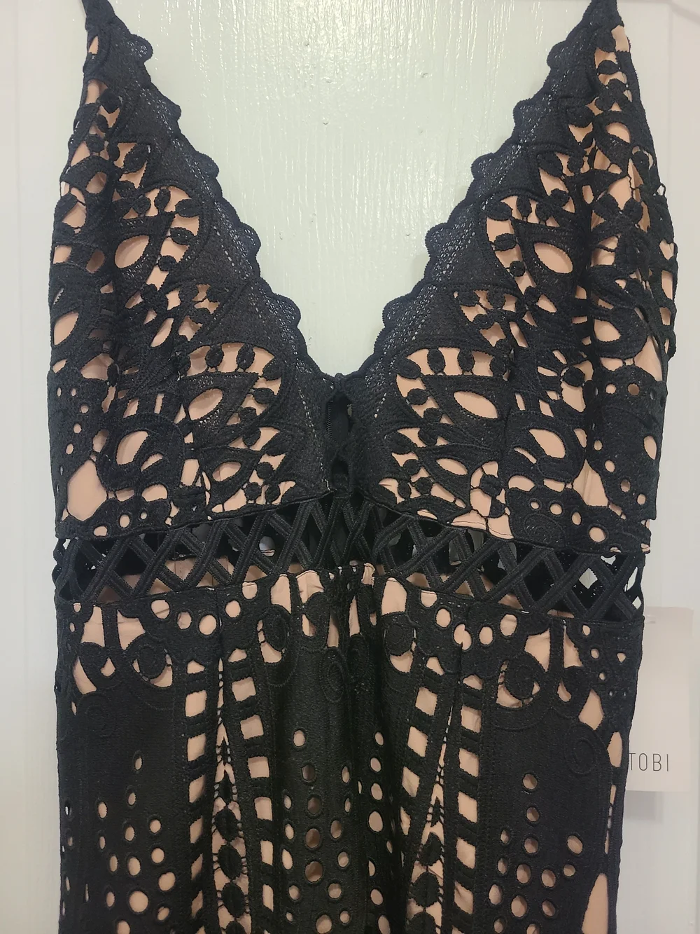 TOBI Crochet Lace Maxi Dress | Medium | Black - Picture 3 of 5